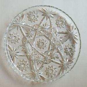 Vintage Glass Crystal Serving Dish